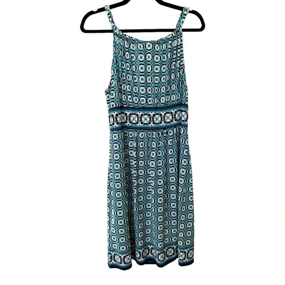 Max Studio Women's Stretchy Blue & Black Geometric Print Sundress Size XL - Picture 4 of 4